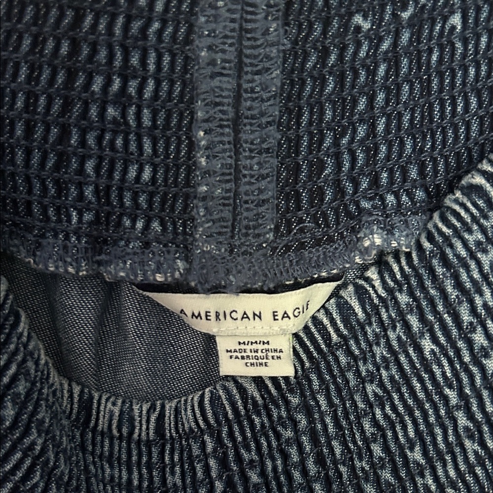 American Eagle Outfitters Textured Blue Pants - Picture 2 of 3